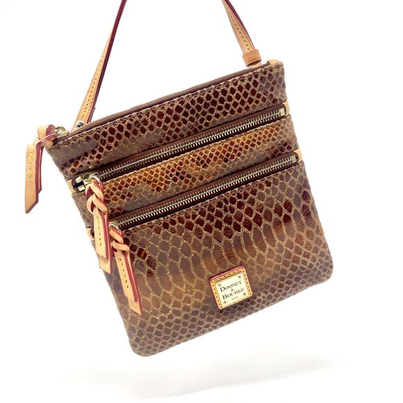 Dooney & Bourke Snake-Print Northstyle Triple Zip Crossbody Letter Carrier Purse - Picture 2 of 11